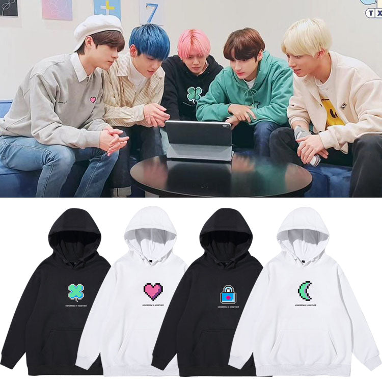 TXT Minisode BLUE HOUR Pixel Art Cute Icon Hoodie (Fan-made) – TXT