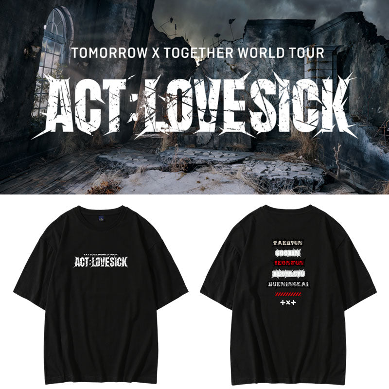 TXT ACT : LOVE SICK World Tour Member Names T-shirt (Fan-made)