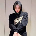 TXT Yeonjun GGUM Leopard Print Pullover Hoodie (Fan-made)