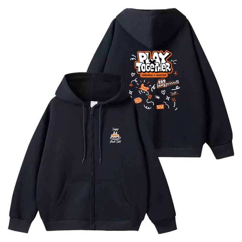 TXT 2024 PLAY x TOGETHER Happy Moa Day Zippered Hoodie (Fan-made)