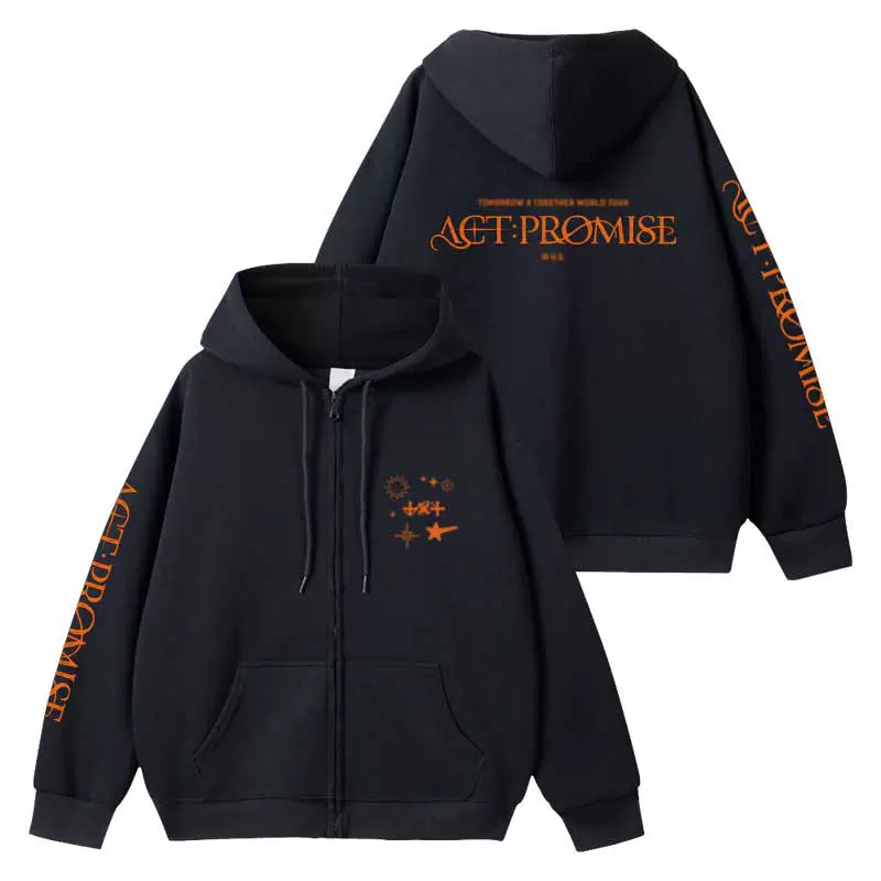 TXT World Tour ACT : PROMISE Concert Zippered Hoodie (Fan-made) - TXT Universe