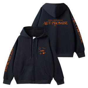 TXT ACT : PROMISE トゥバ ジップアップフーディ L トレカ付き TXT World Tour ACT : PROMISE Concert Zippered Hoodie (Fan