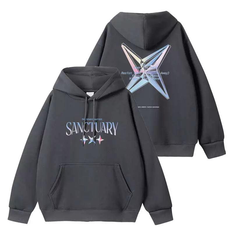 TXT SANCTUARY ポップアップ HOODIE TXT The Star Chapter: SANCTUARY Hoodie (Fan-made) – TXT Universe