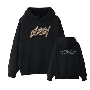 TXT Yeonjun GGUM Leopard Print Pullover Hoodie (Fan-made)
