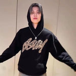 TXT Yeonjun GGUM Leopard Print Pullover Hoodie (Fan-made)