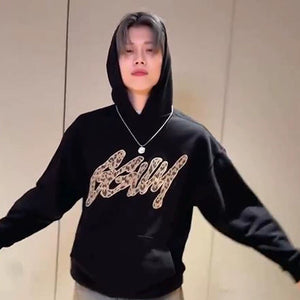TXT Yeonjun GGUM Leopard Print Pullover Hoodie (Fan-made)