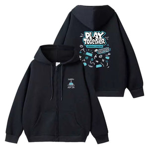 TXT 2024 PLAY x TOGETHER Happy Moa Day Zippered Hoodie (Fan-made TXT 2024 PLAY x TOGETHER Happy Moa Day Zippered Hoodie (Fan-made