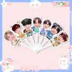 TXT Concert Fan Support Member Faces Folding Fan (Fan-made) - TXT Universe