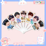 TXT Concert Fan Support Member Faces Folding Fan (Fan-made) - TXT Universe