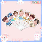 TXT Concert Fan Support Member Faces Folding Fan (Fan-made) - TXT Universe