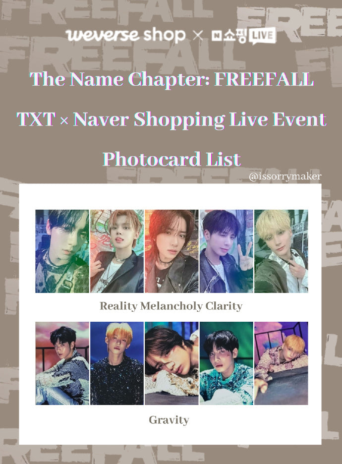 TXT FREEFALL Album POB & Lucky Draw Event Photo Cards [Official]