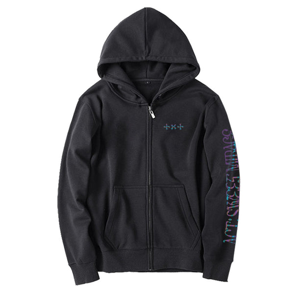 Sweet Escape Zip Up Hoodie - Black