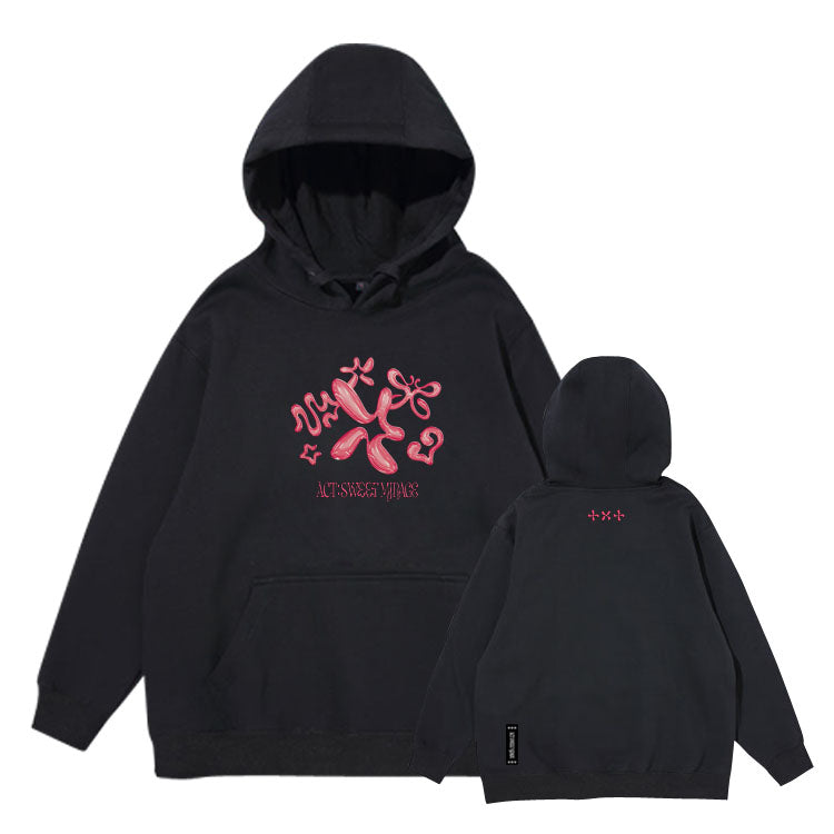 TXT World Tour Act: Sweet Mirage Hoodie / Zippered Jacket Black [Unlined Hoodie] / 2XL